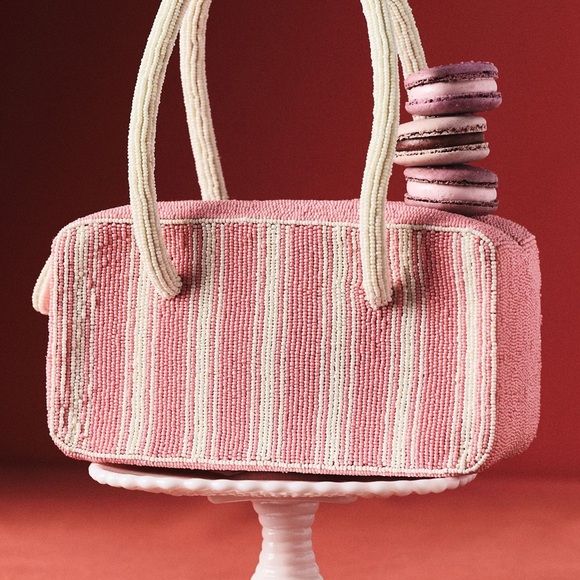 Pink Striped Women's Bag by Maeve - Picture 2 of 6